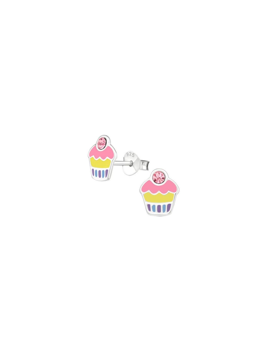 Aros para niñas Cupcake - 7 mm x 8 mm