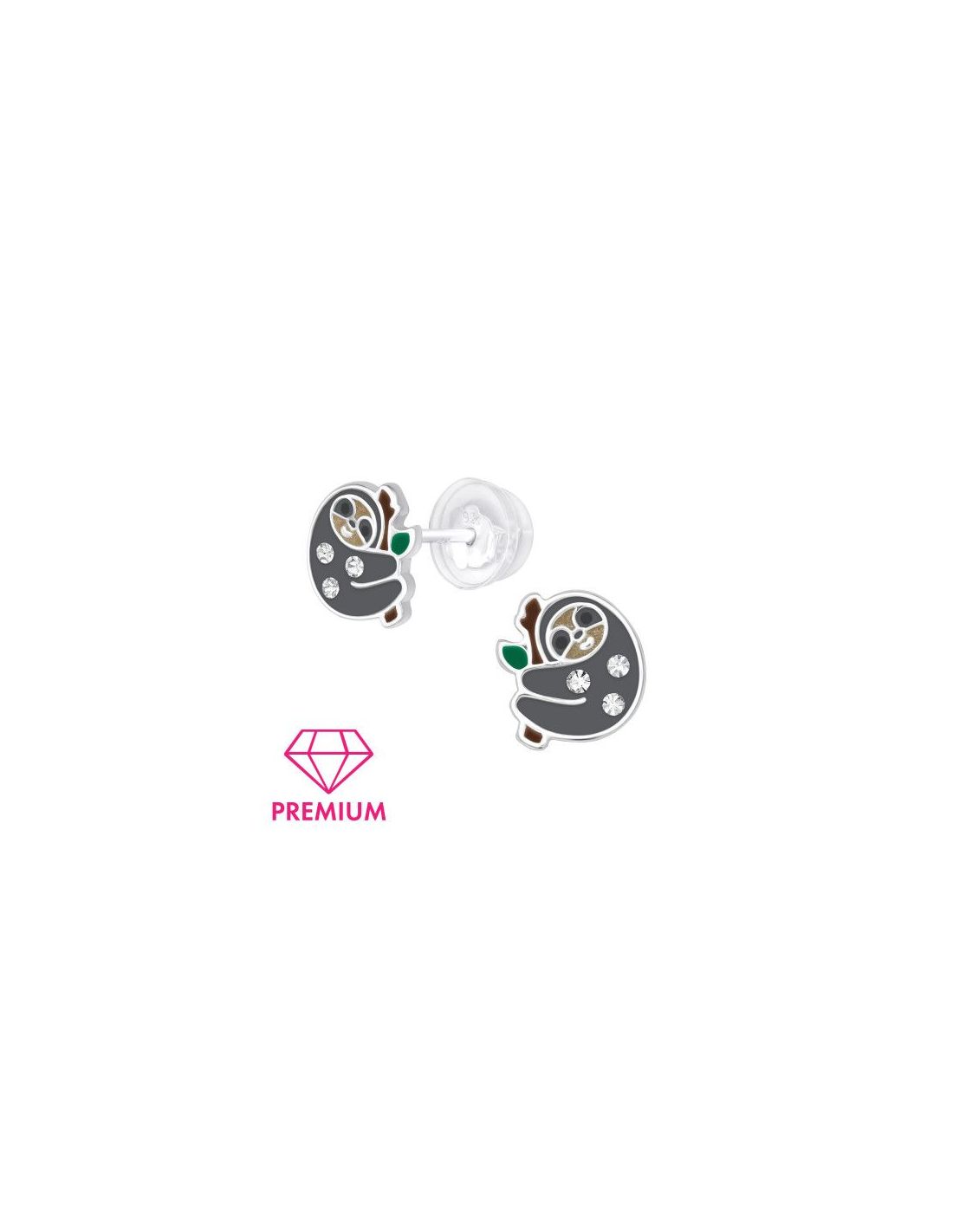 Aros para niñas Sloth - 8 mm x 7 mm