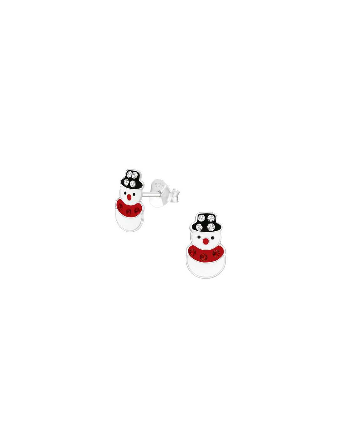 Aros para niñas Snowman - 6 mm x 10 mm