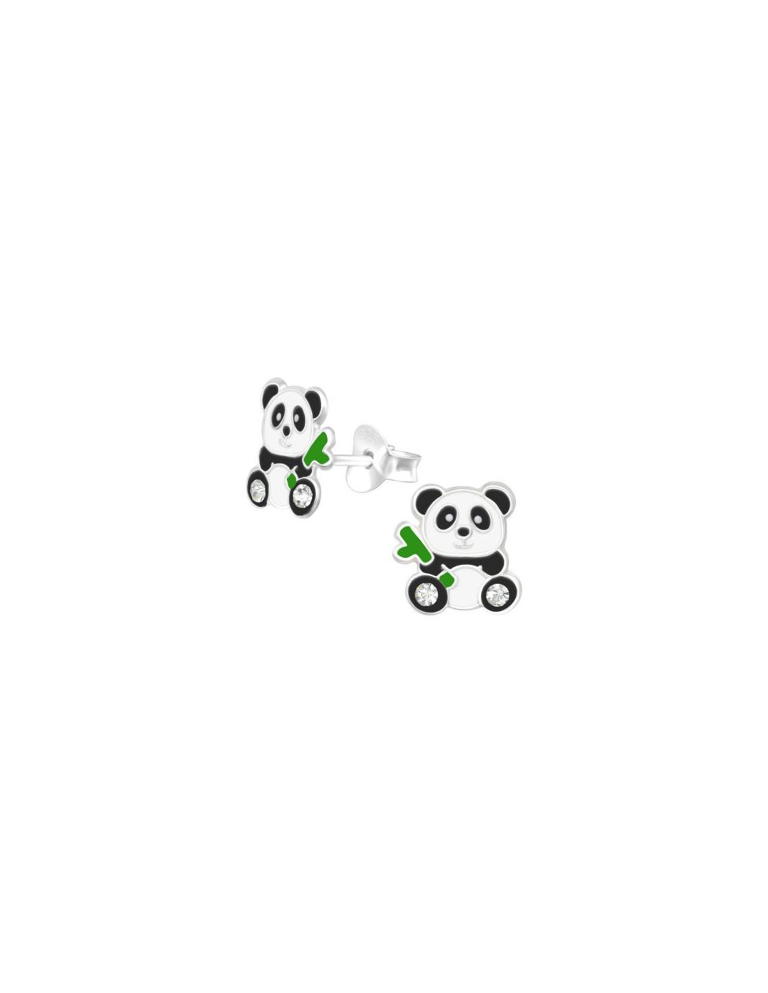 Aros para niñas Panda - 8 mm x 9 mm