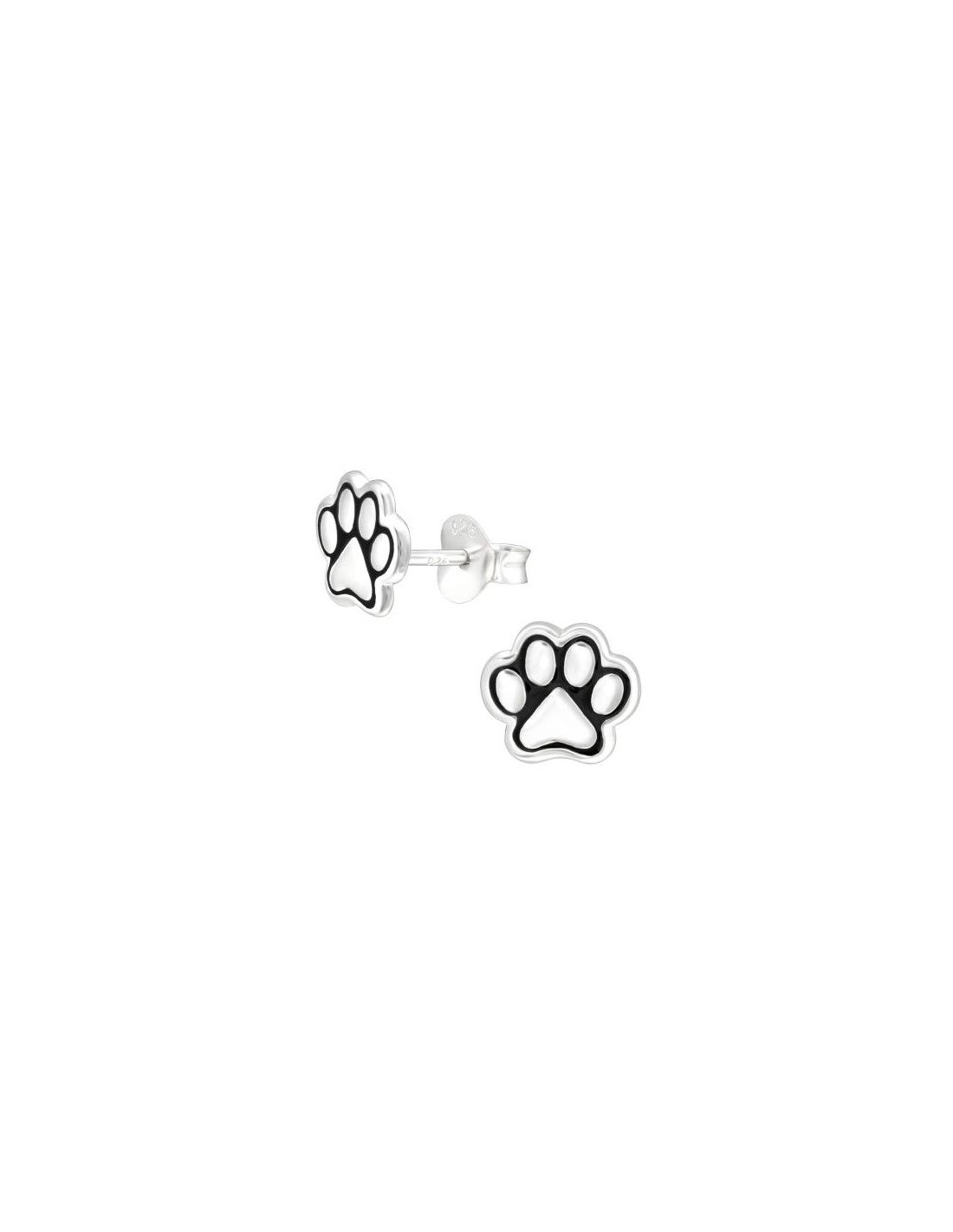 Aros para niñas Paw Print - 8 mm x 7 mm