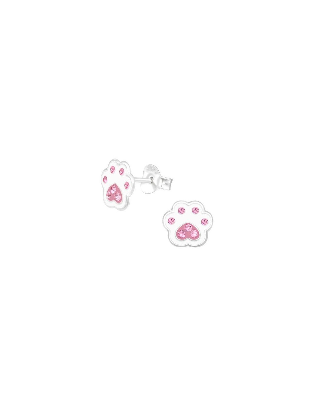 Aros para niñas Paw Print - 8 mm x 7 mm