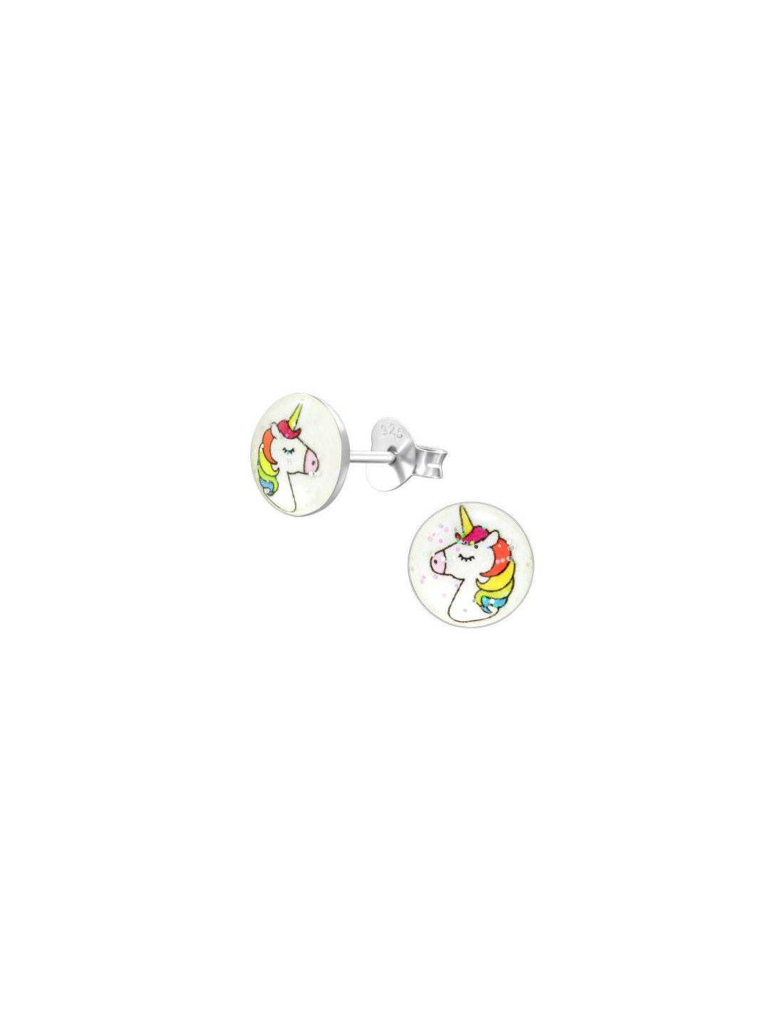 Aros para niñas Unicorn - 8 mm x 8 mm