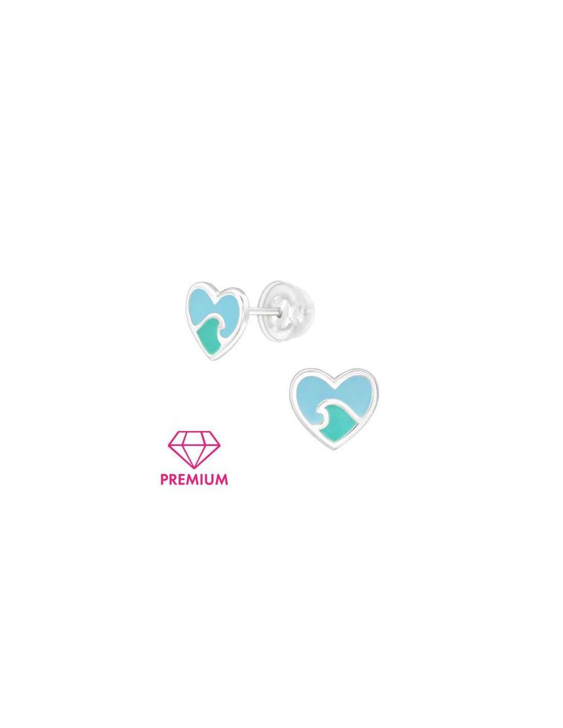 Aros para niñas Wave Heart - 8.5 mm x...