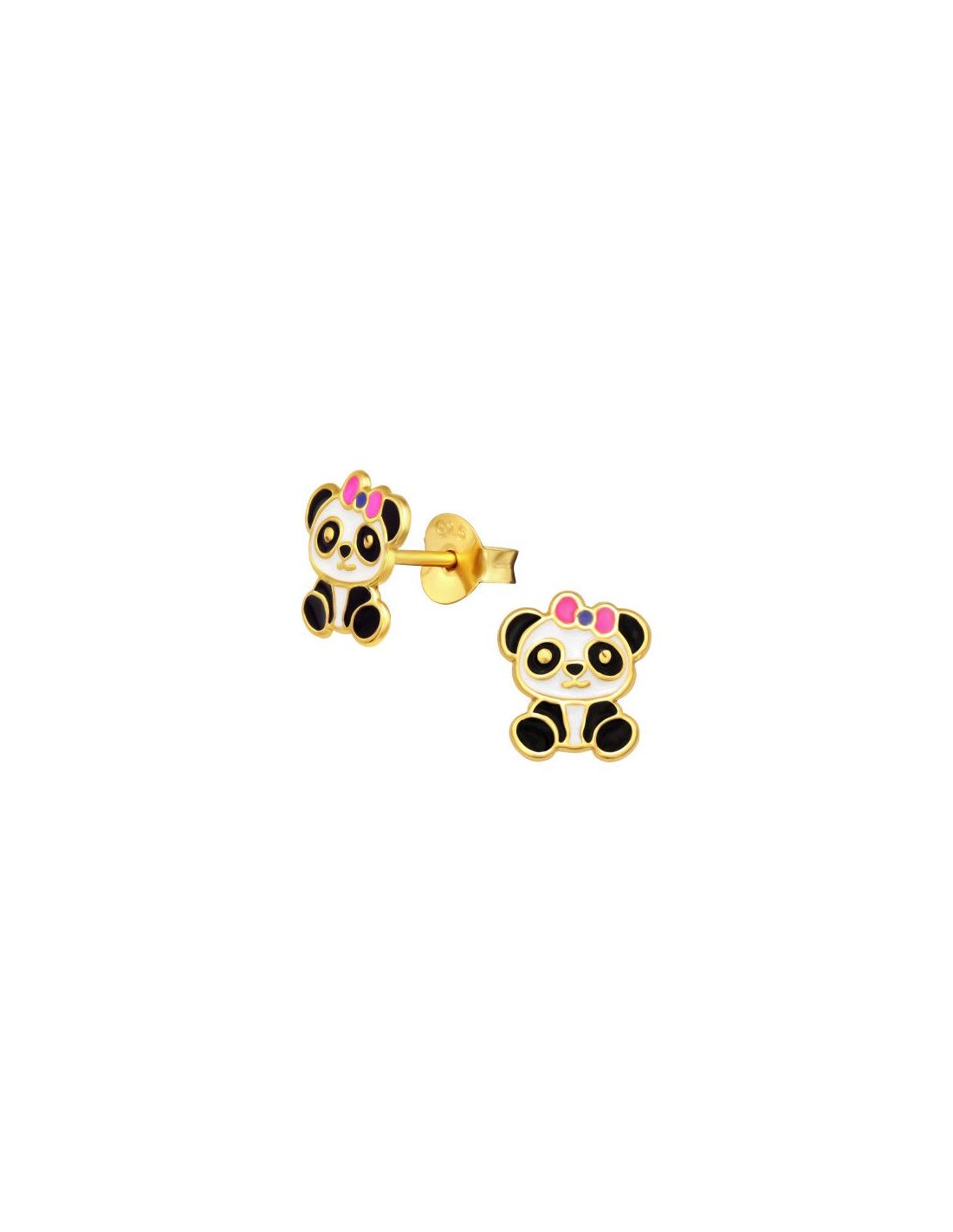Aros para niñas Panda - 7 mm x 8 mm