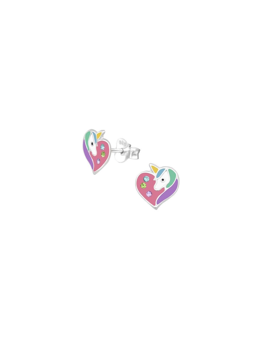 Aros para niñas Unicorn - 8 mm x 9 mm