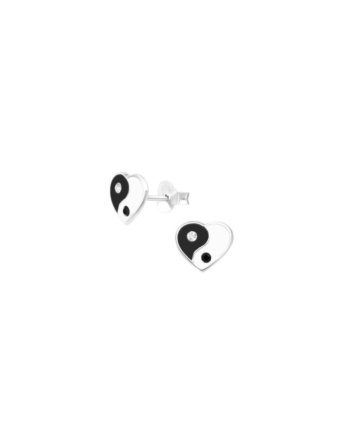 Aros para niñas Yin-Yang Heart - 8 mm...