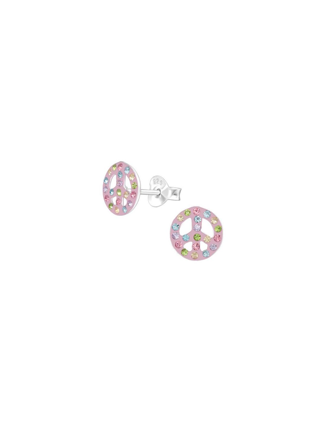 Aros para niñas Peace Sign - 8 mm x 8 mm