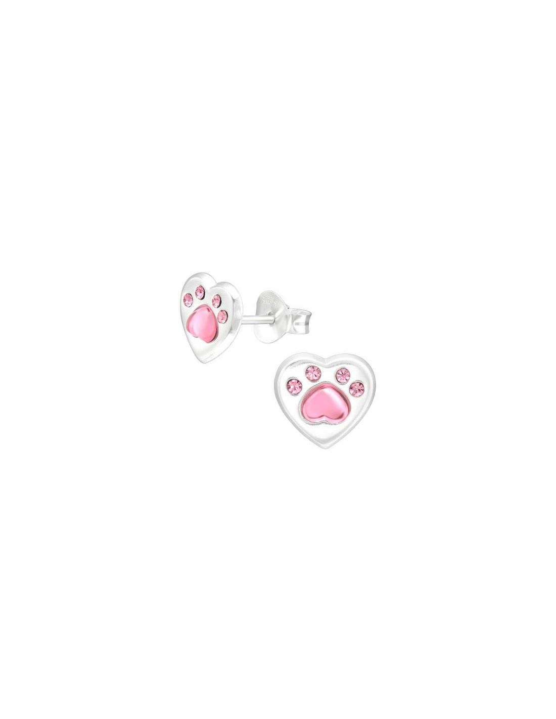 Aros para niñas Paw Print - 8 mm x 7 mm