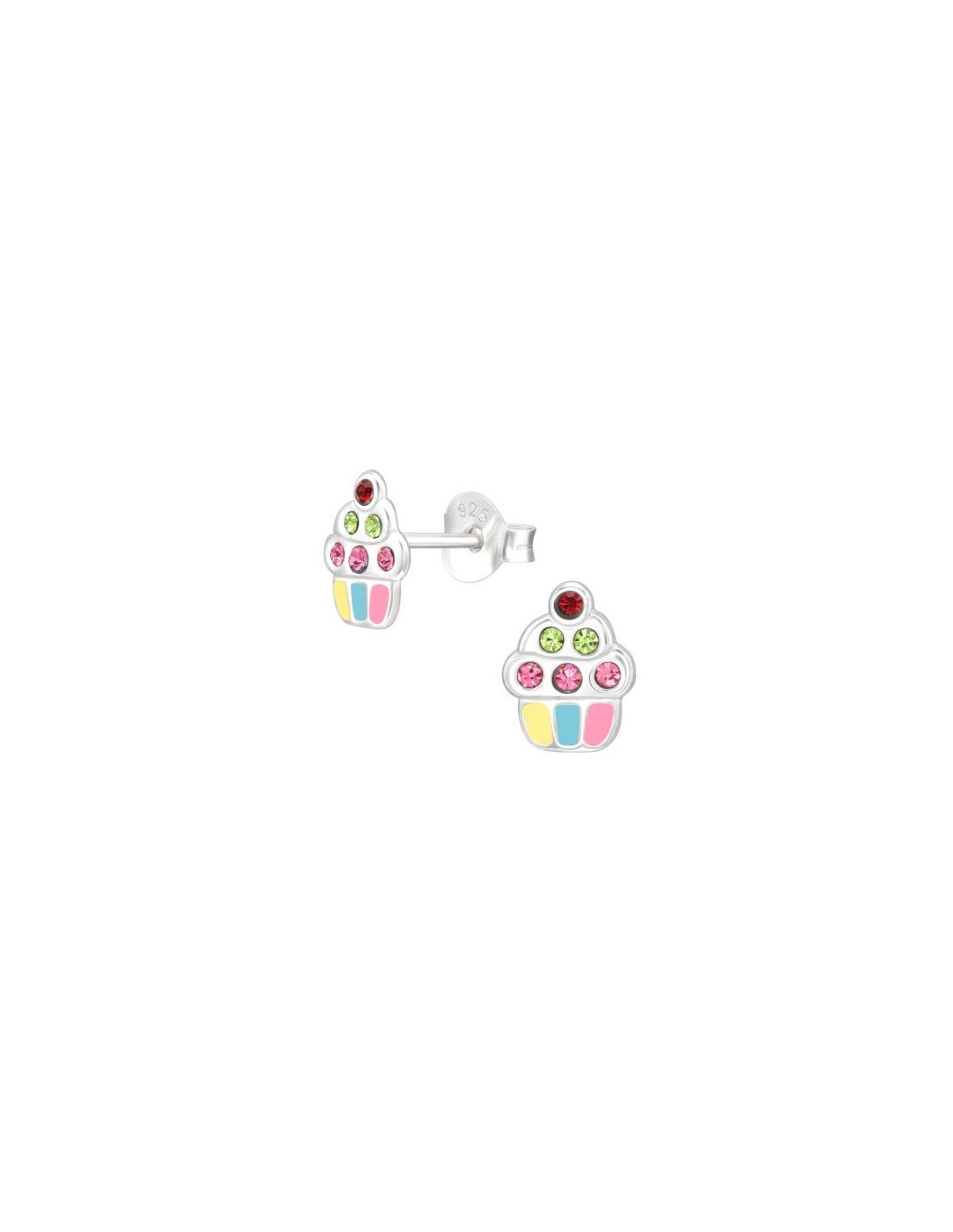 Aros para niñas Cupcake - 6 mm x 8 mm