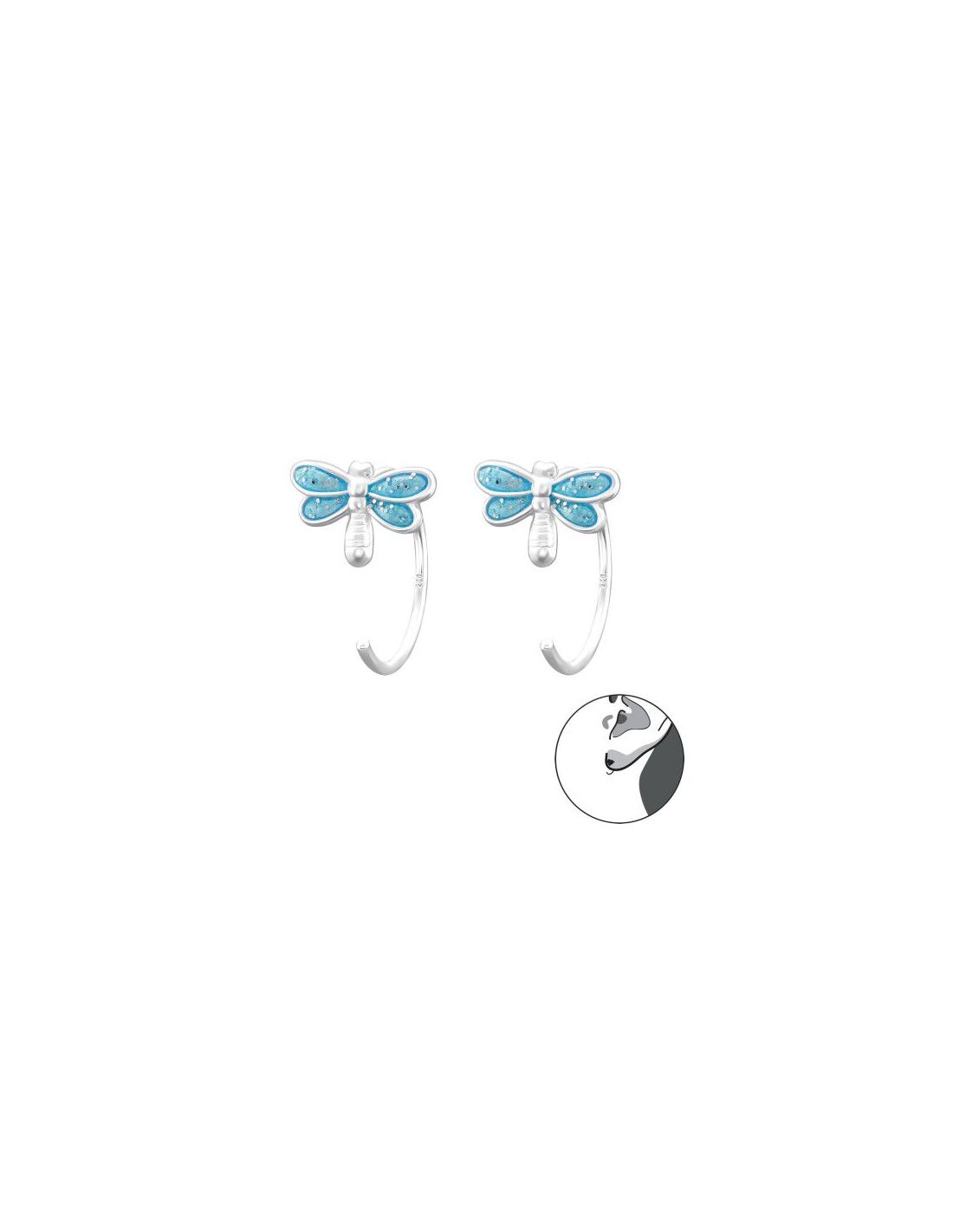 Aros para niñas Dragonfly - 9 mm x 6 mm