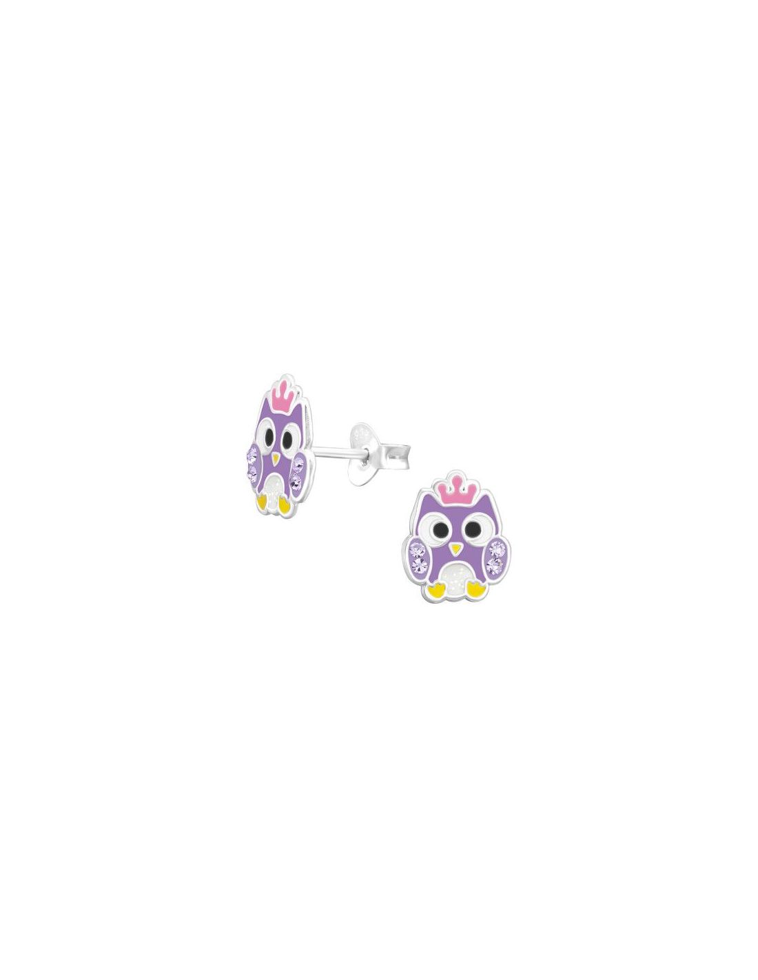 Aros para niñas Owl - 8.5 mm x 10 mm