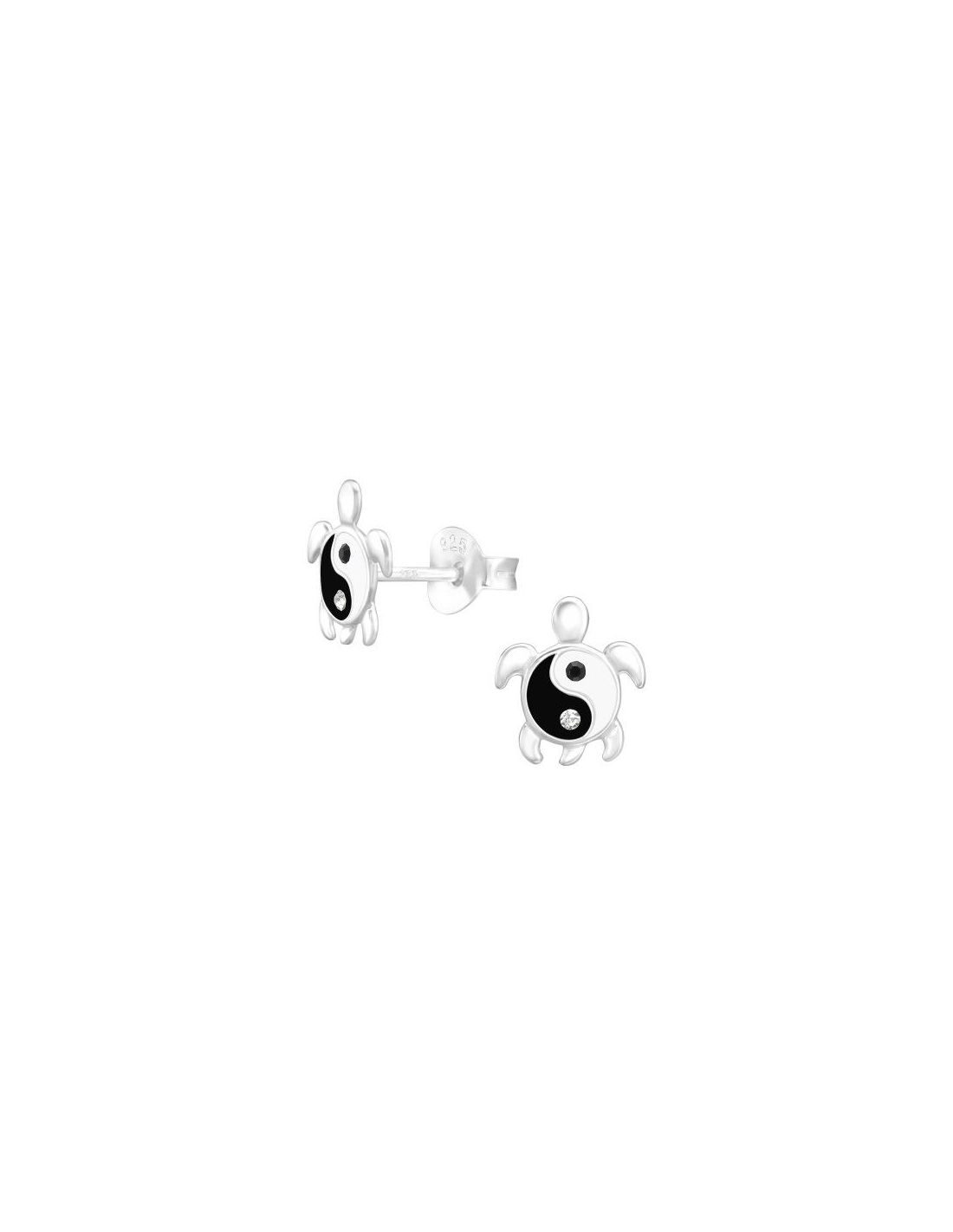 Aros para niñas Yin And Yang Turtle -...