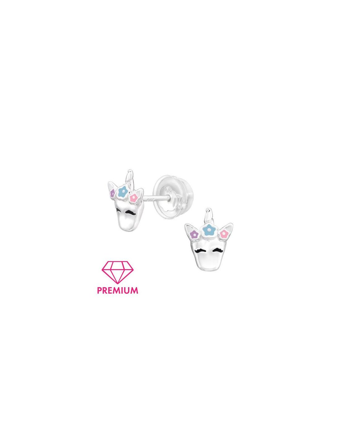 Aros para niñas Unicorn - 6 mm x 8 mm
