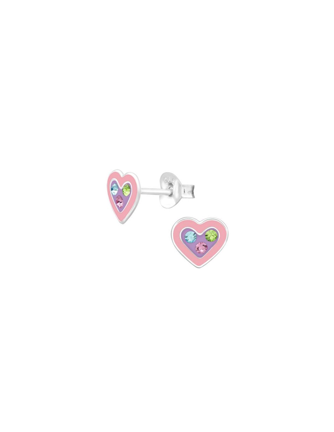 Aros para niñas Hearts - 7 mm x 7 mm
