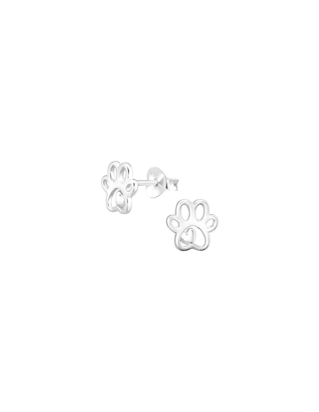 Aros para niñas Paw Print - 8 mm x 7 mm