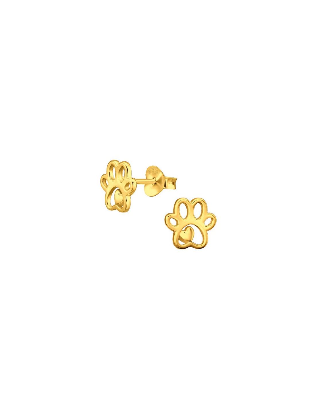 Aros para niñas Paw Print - 8 mm x 7 mm