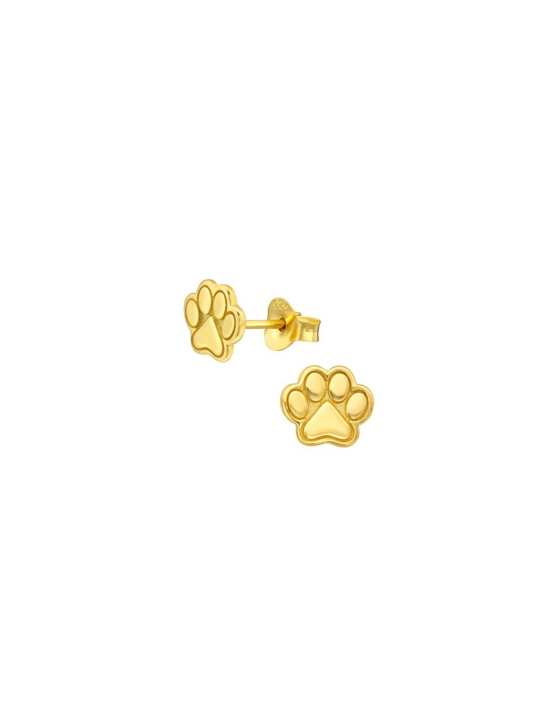 Aros para niñas Paw Print Gold Plated...