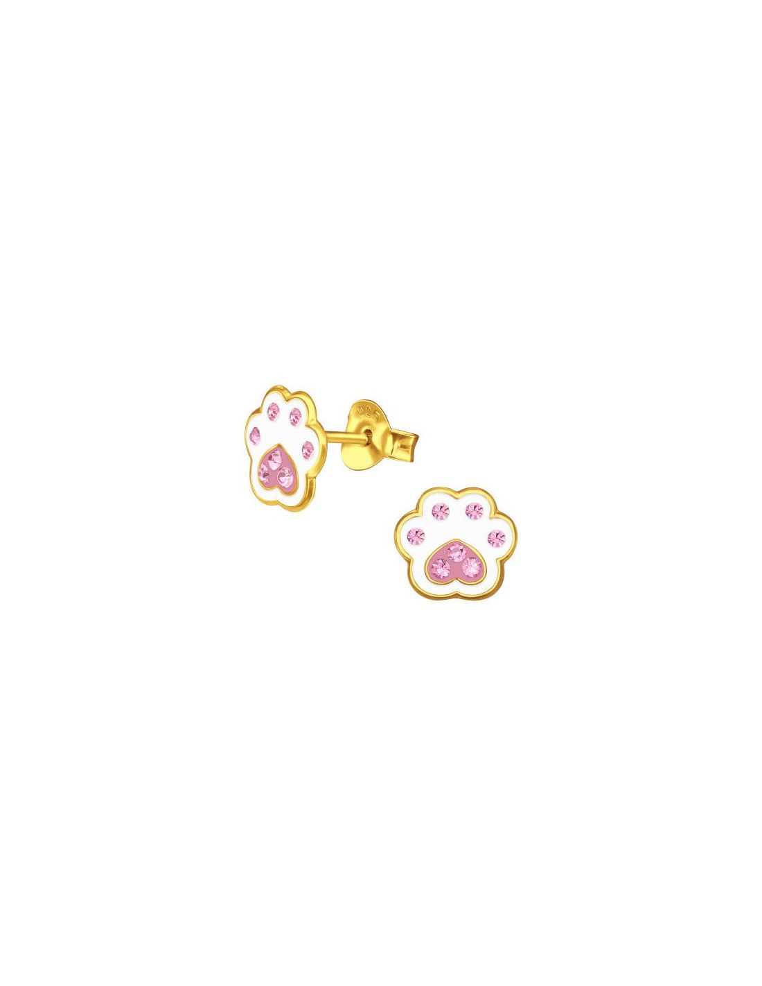Aros para niñas Paw Print - 8 mm x...