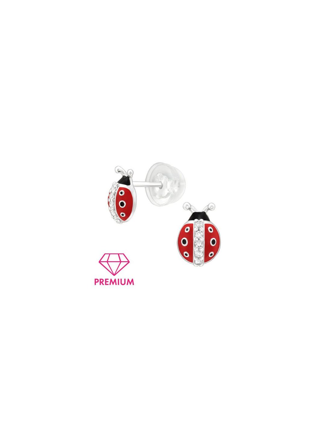 Aros para niñas Ladybug - 5.5 mm x...