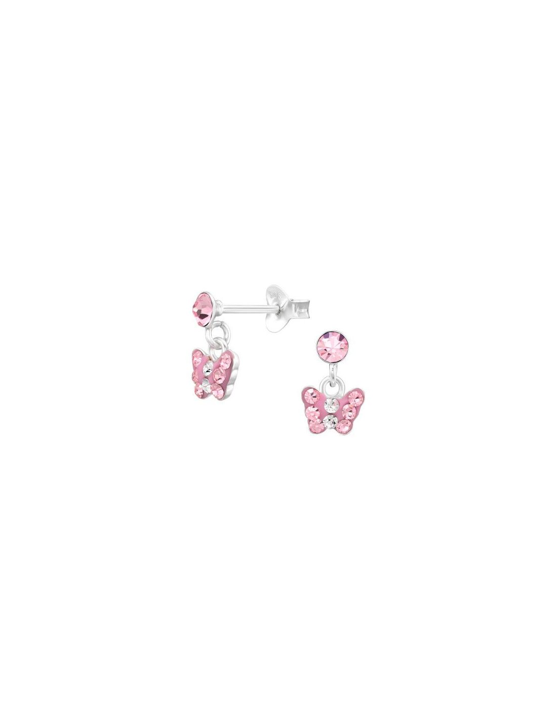 Aros para niñas Dangling Butterfly -...