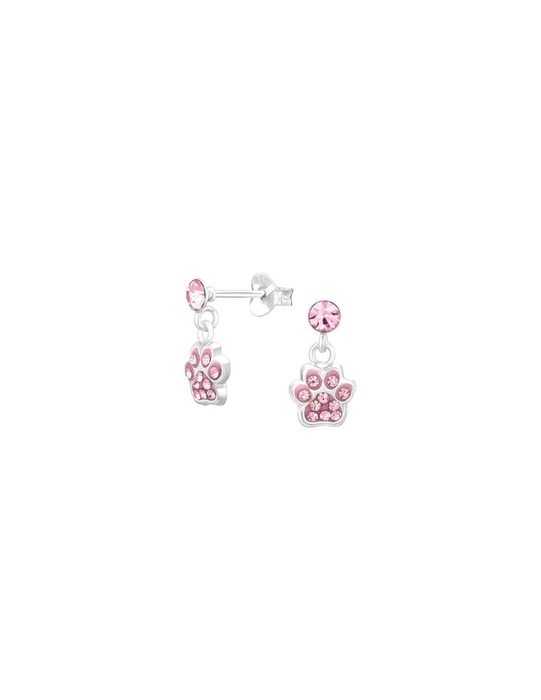 Aros para niñas Dangling Paw Print -...