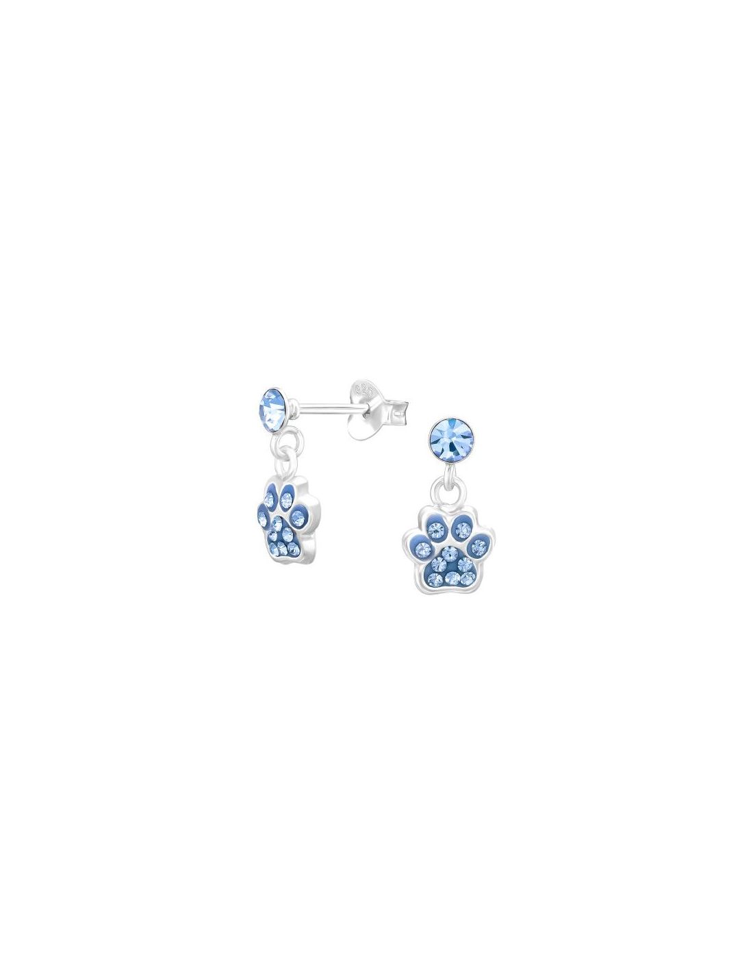Aros para niñas Dangling Paw Print -...
