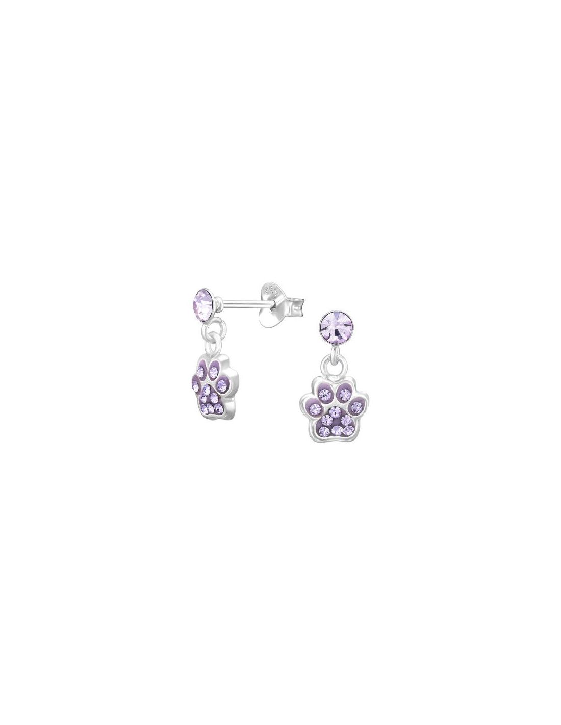 Aros para niñas Dangling Paw Print -...