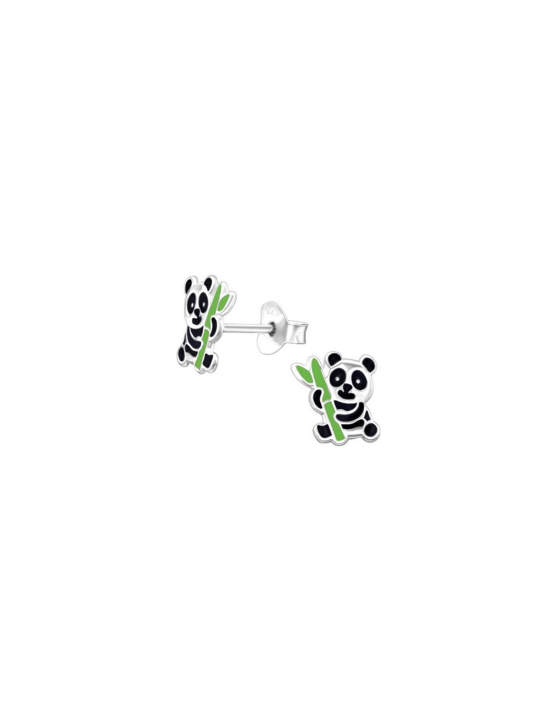 Aros para niñas Panda - 8 mm x 8 mm