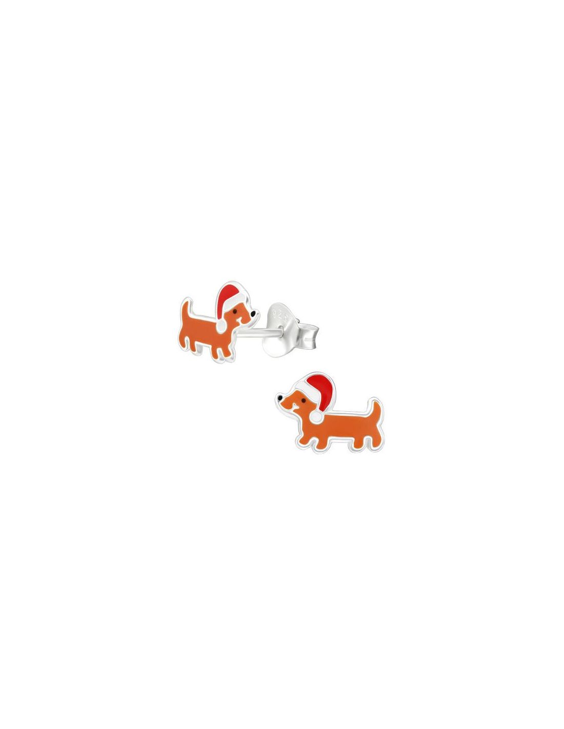 Aros para niñas Santa Dog - 7 mm x 10 mm