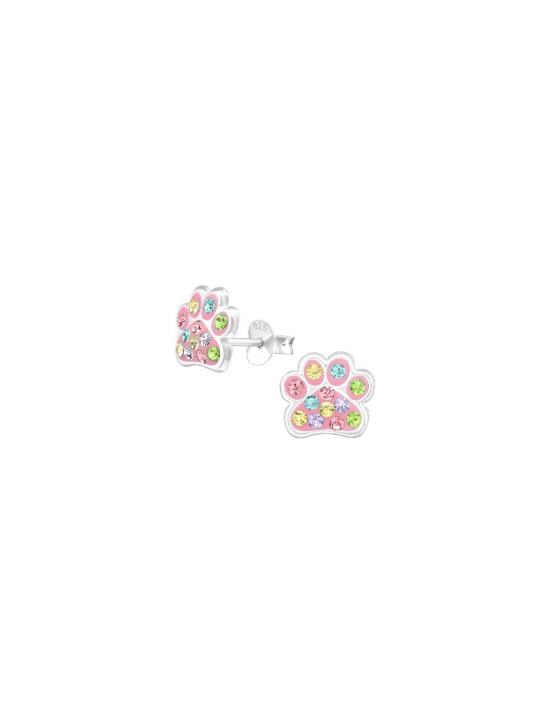 Aros para niñas Paw Print - 8 mm x 9 mm