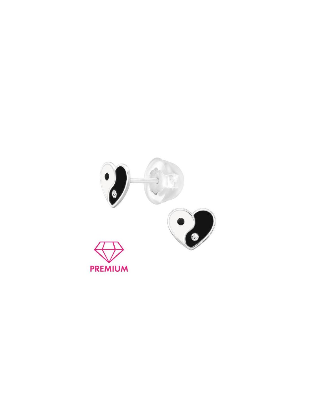 Aros para niñas Yin Yang Heart - 7.6...