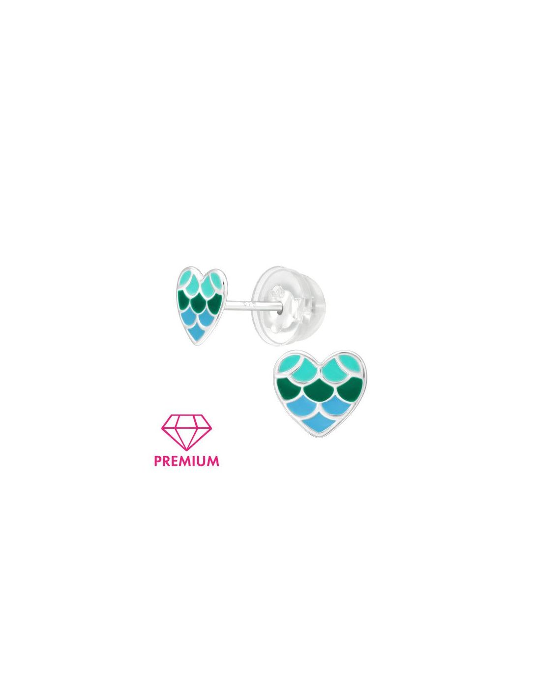 Aros para niñas Fish Scales Heart -...