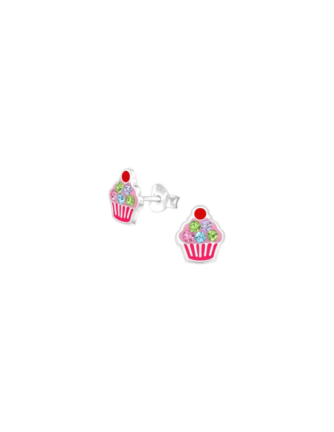 Aros para niñas Cupcake - 7.7 mm x 9 mm