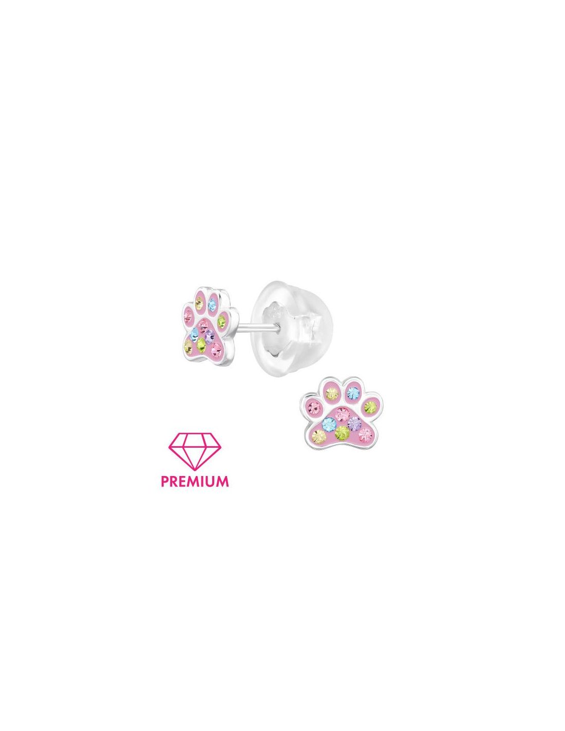 Aros para niñas Paw Print - 7.6 mm x...