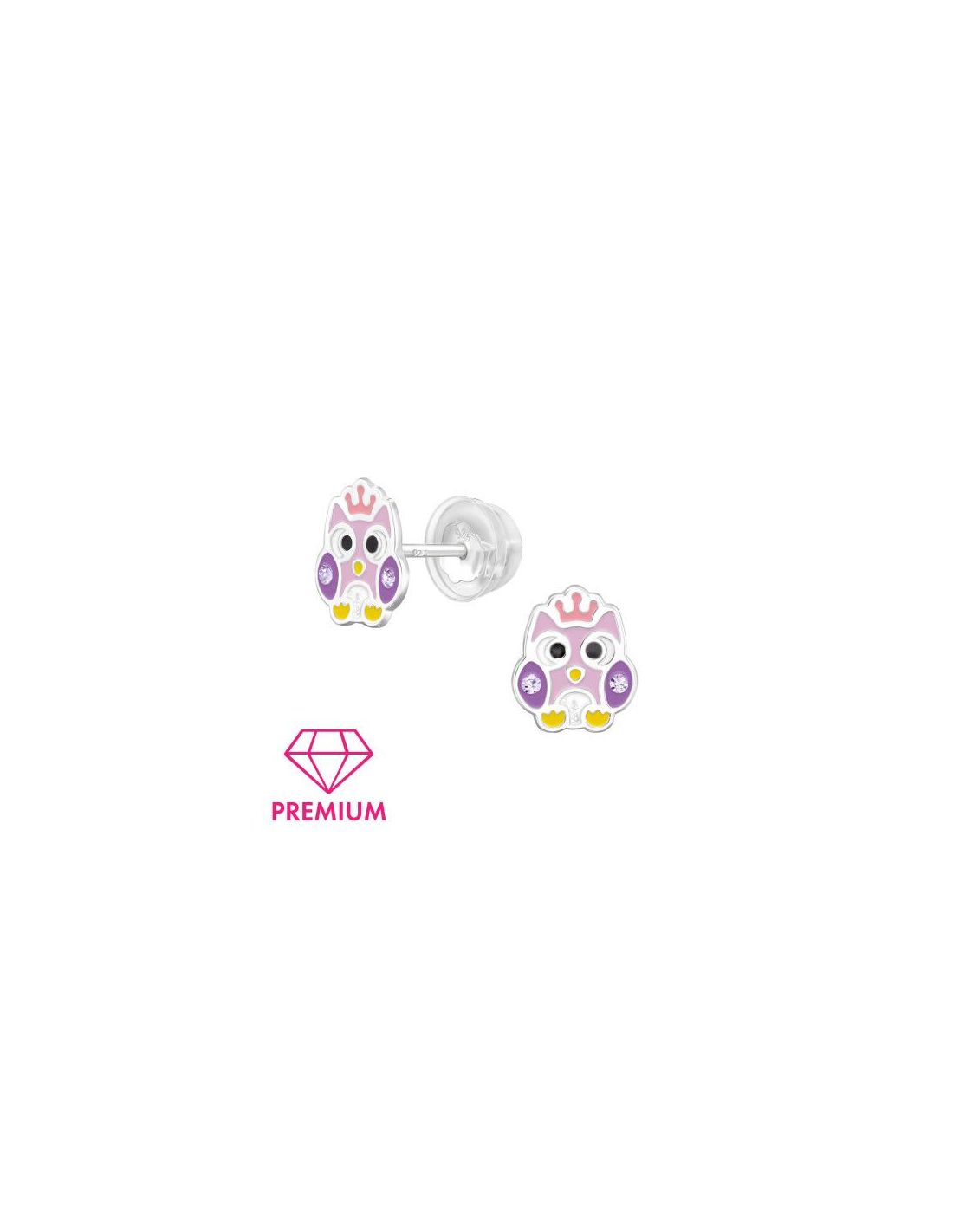 Aros para niñas Owl - 6.9 mm x 8.1 mm