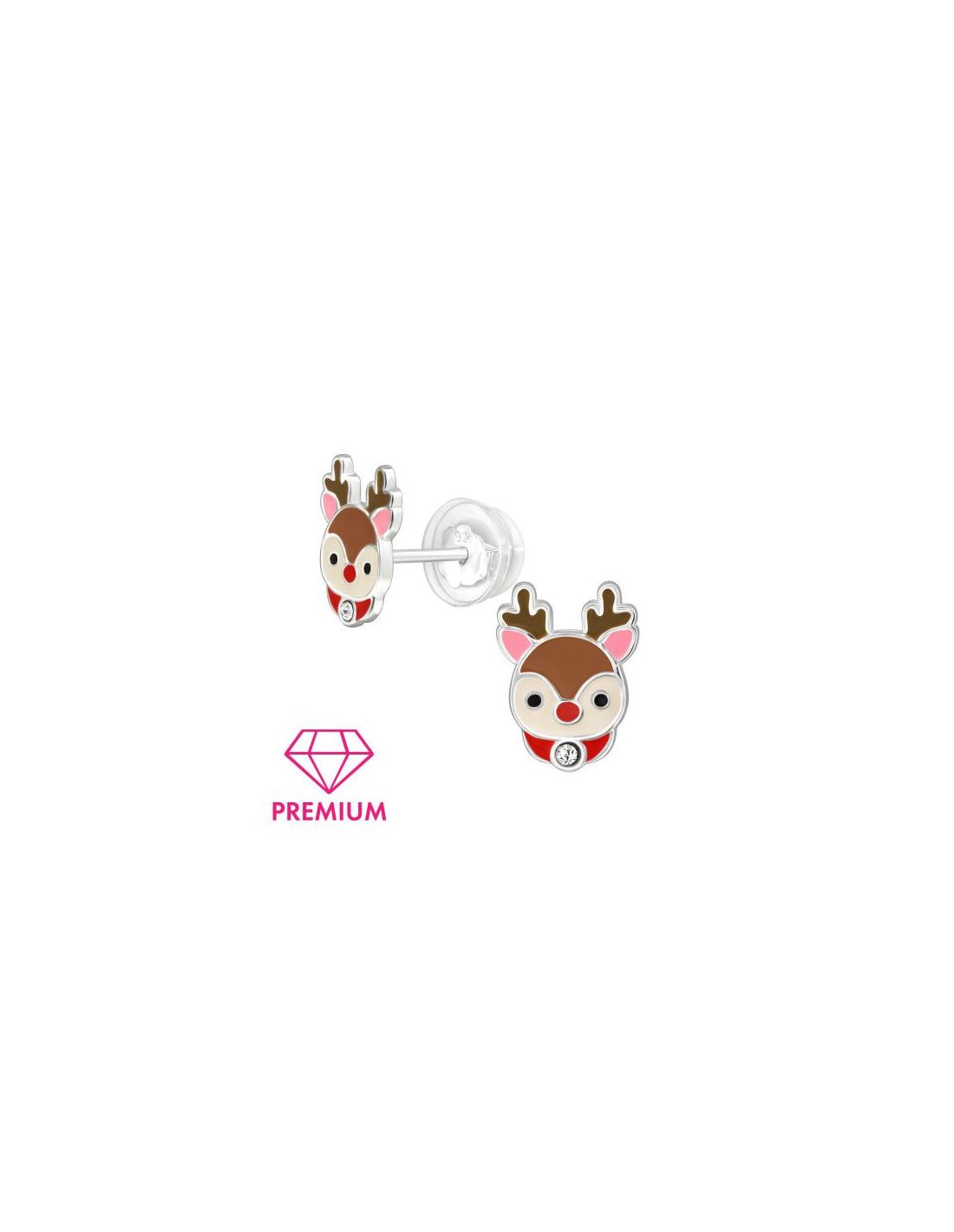 Aros para niñas Reindeer - 7 mm x 10 mm