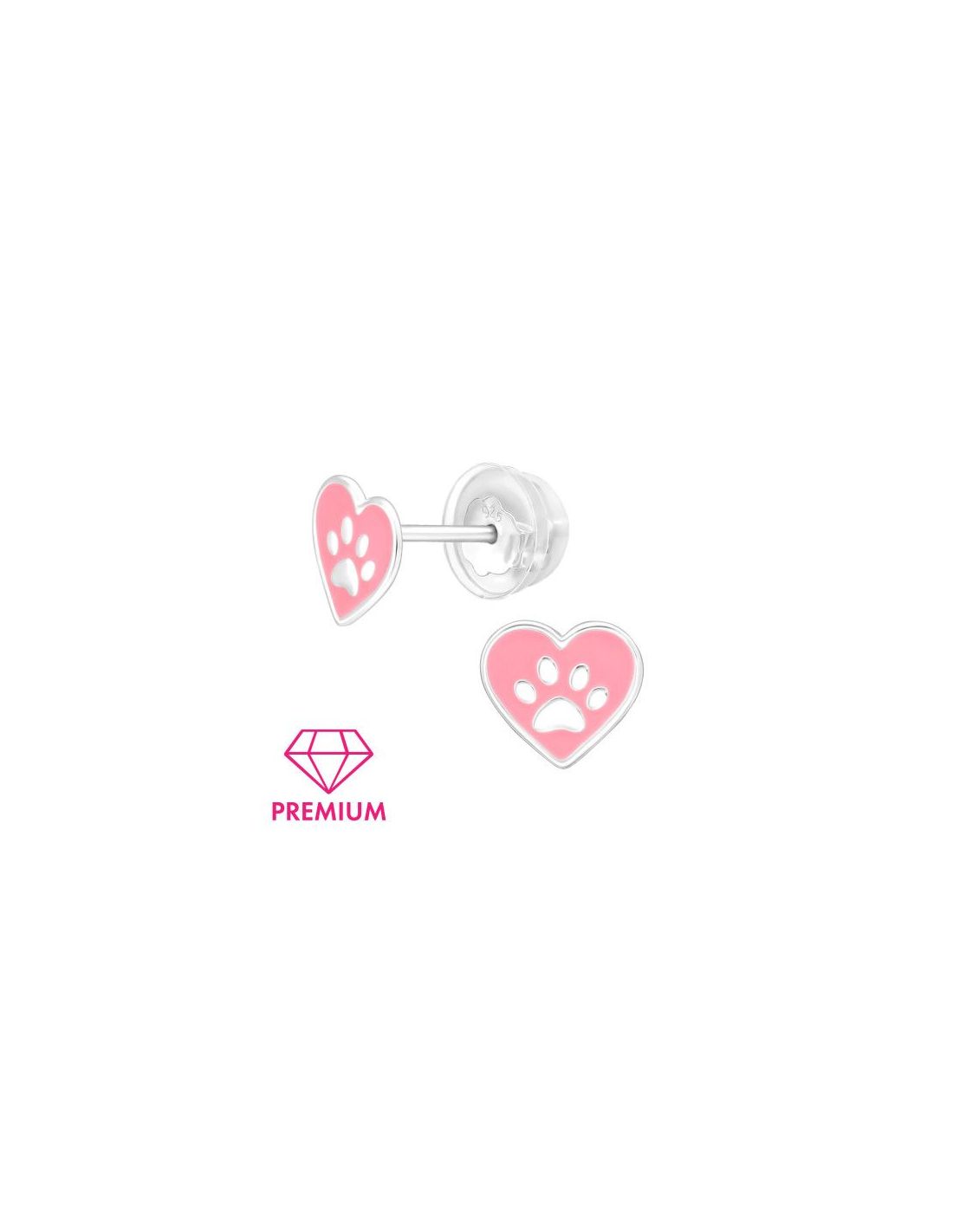 Aros para niñas Heart Paw - 7.2 mm x...