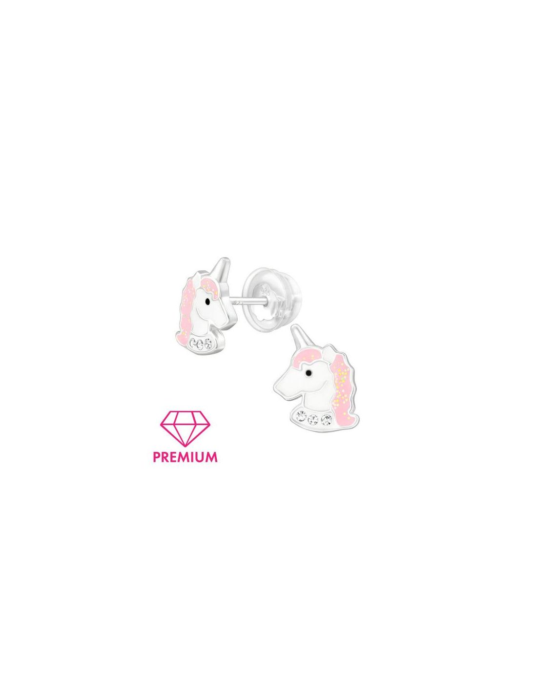 Aros para niñas Unicorn - 8.6 mm x...