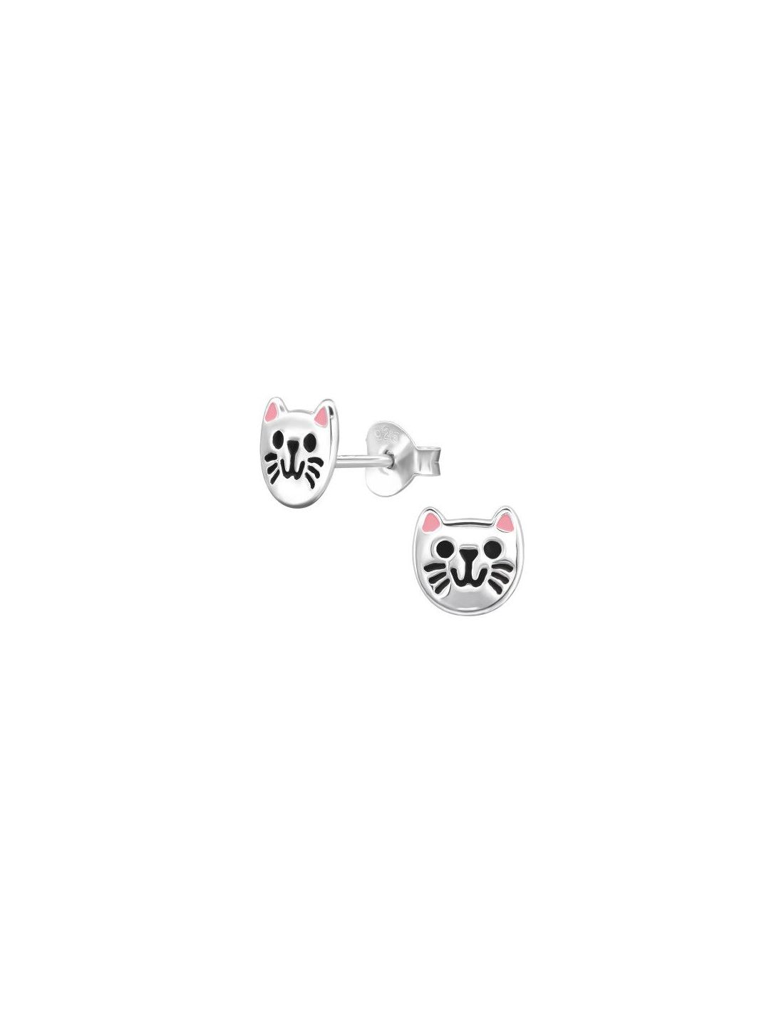 Aros para niñas Cat Face - 6.6 mm x...