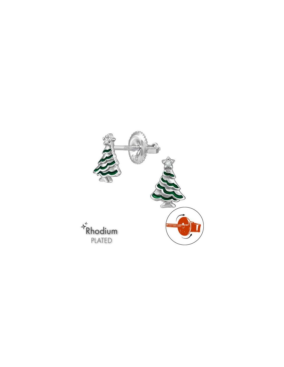 Aros para niñas Christmas Tree - 6 mm...