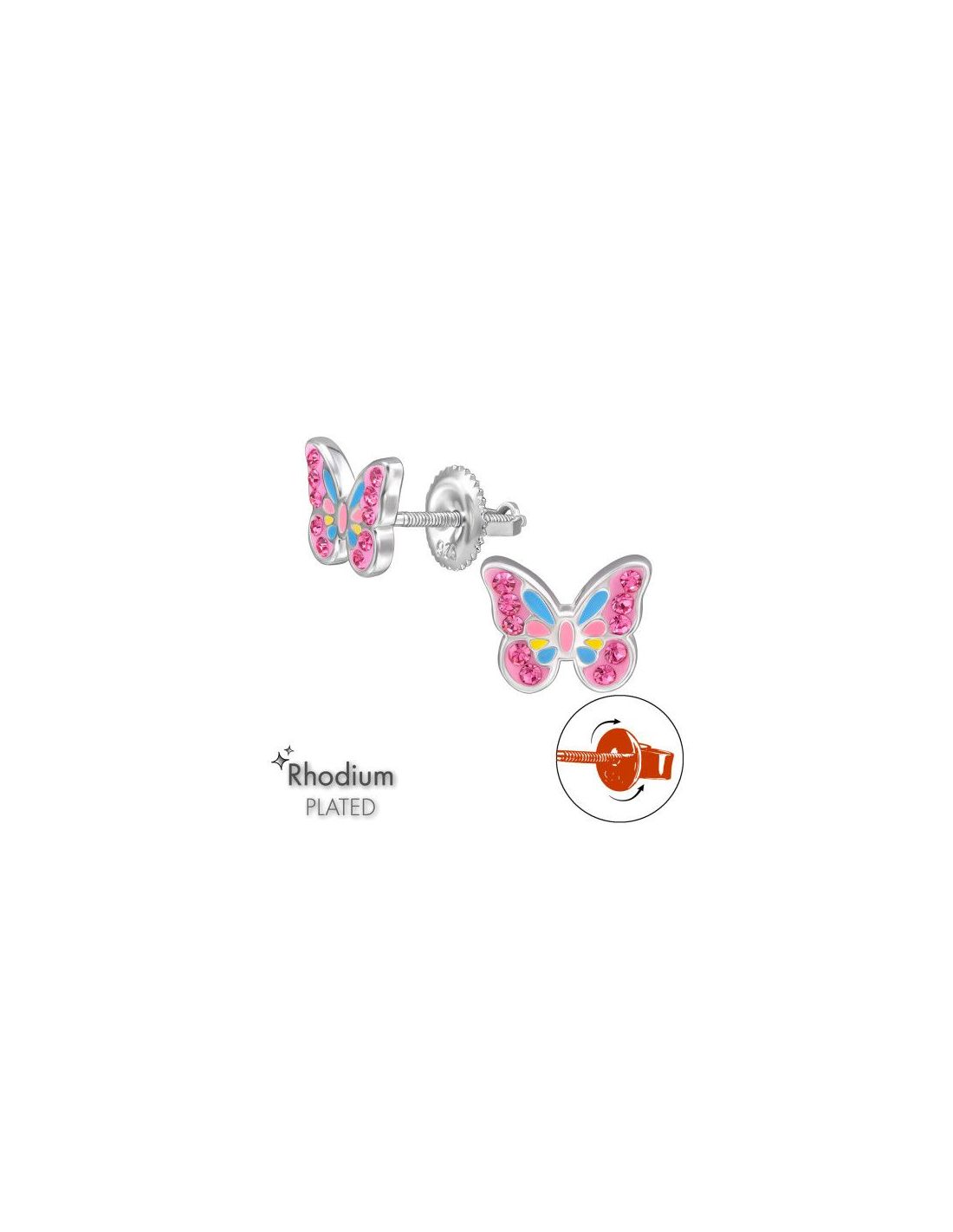 Aros para niñas Butterfly - 8 mm x 7 mm