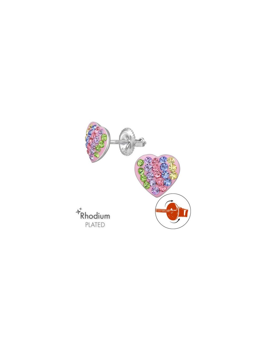 Aros para niñas Heart - 9 mm x 8 mm