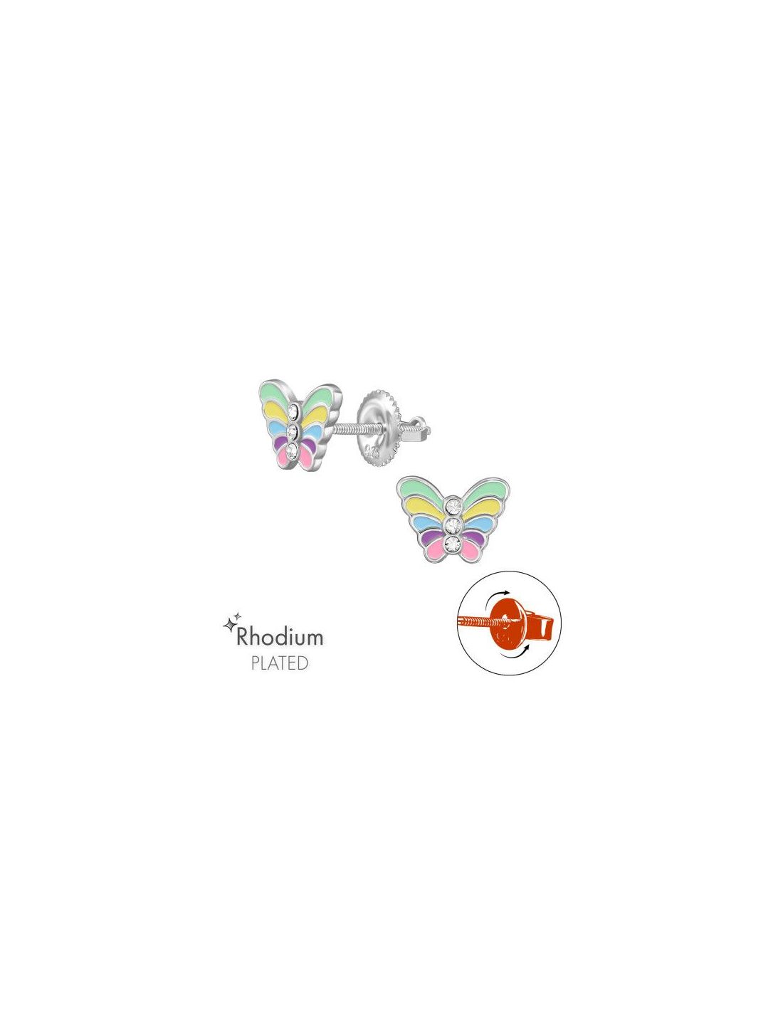 Aros para niñas Butterfly - 8 mm x 6 mm
