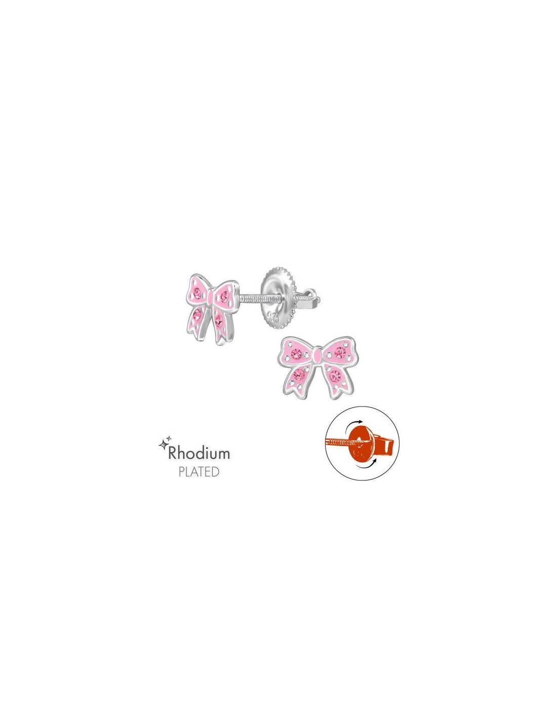 Aros para niñas Bow - 8 mm x 6 mm