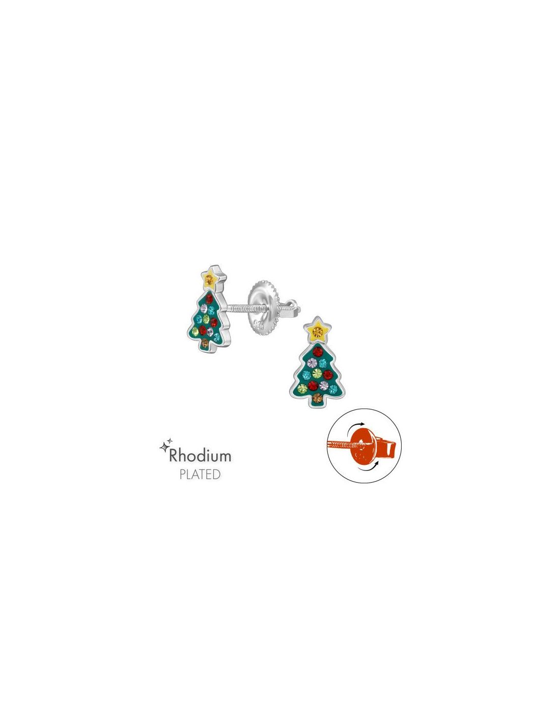 Aros para niñas Christmas Tree - 6 mm...
