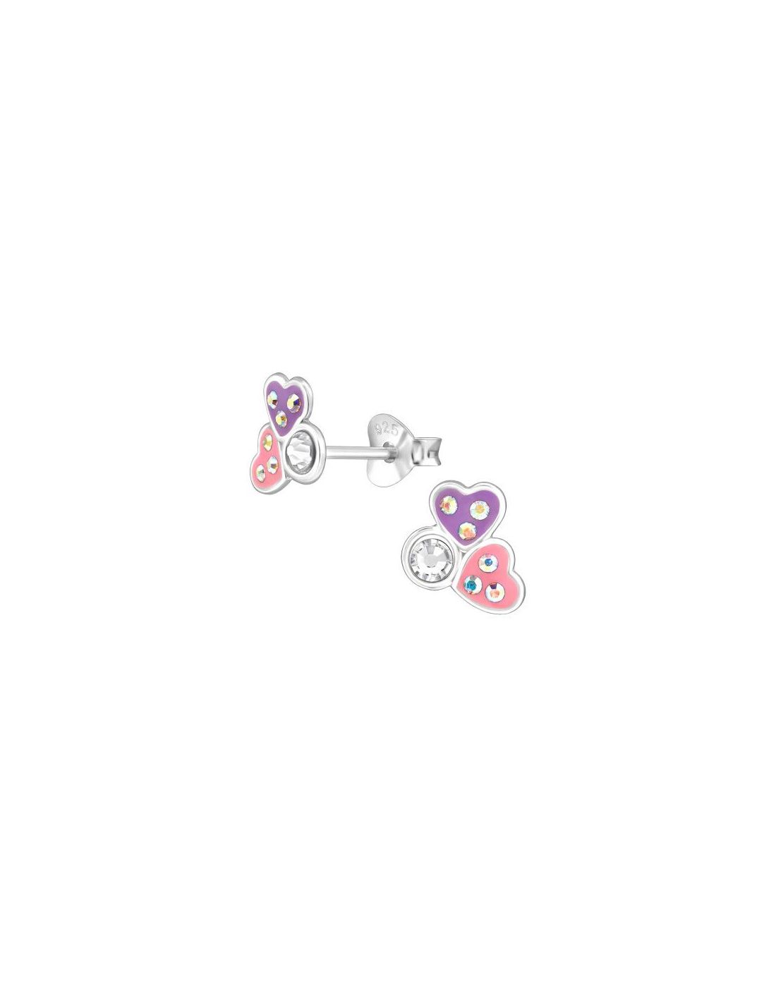 Aros para niñas 8Mm Double Heart - 7...
