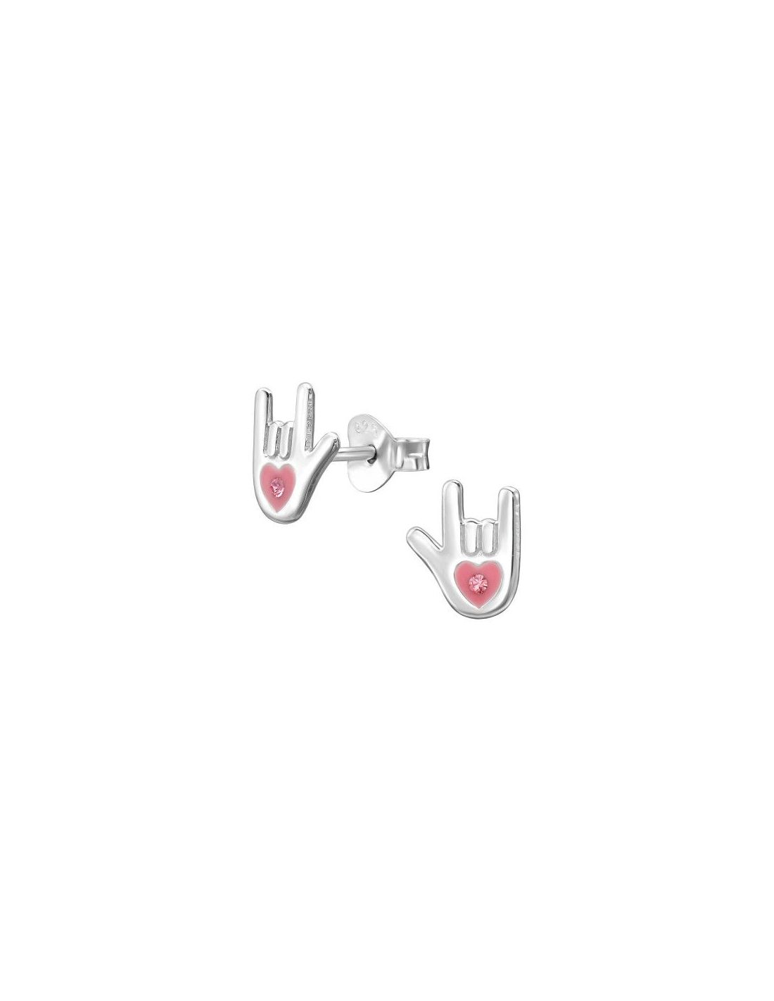 Aros para niñas I Love You Hand Sign...