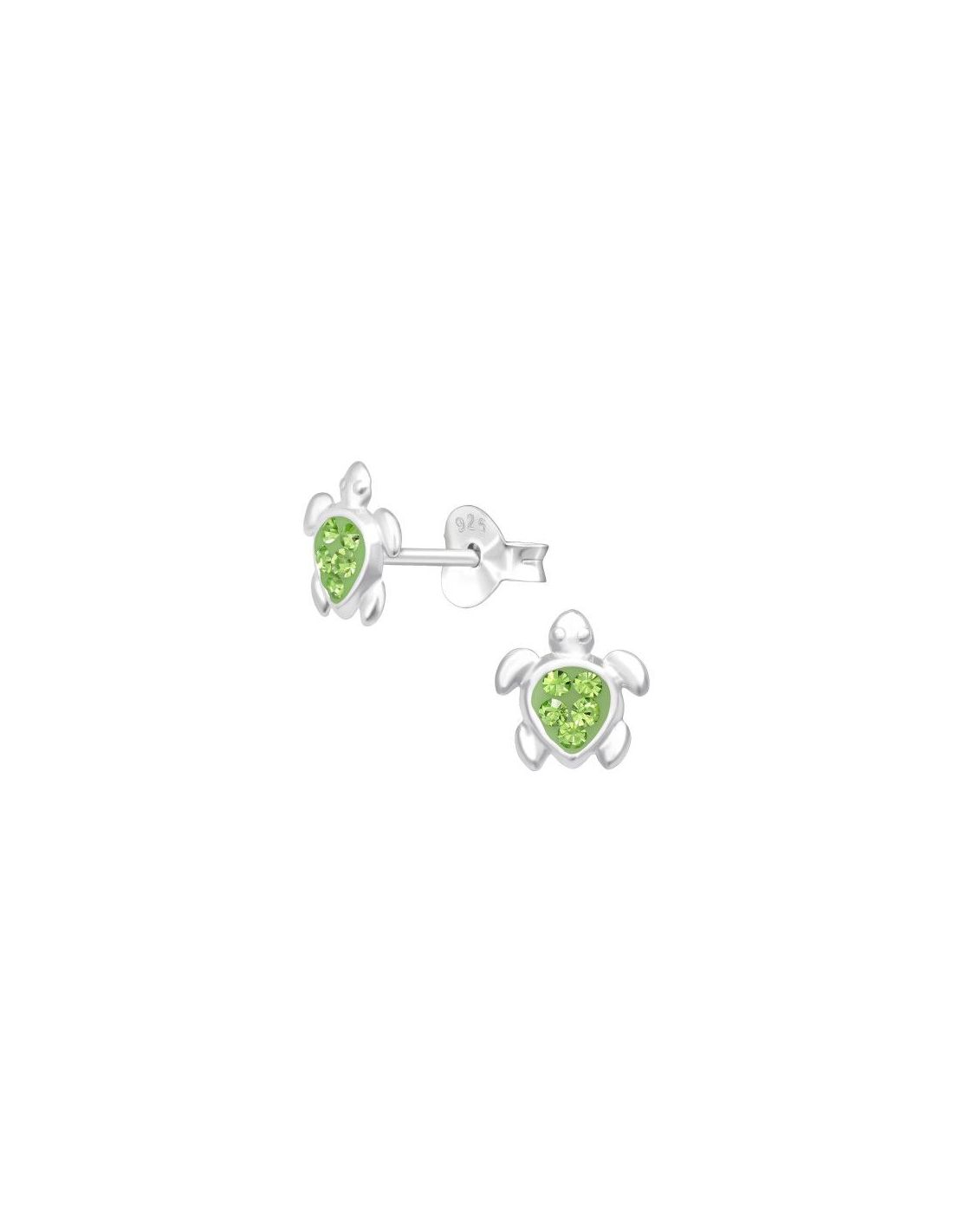 Aros para niñas Turtle Peridot 7 mm x...