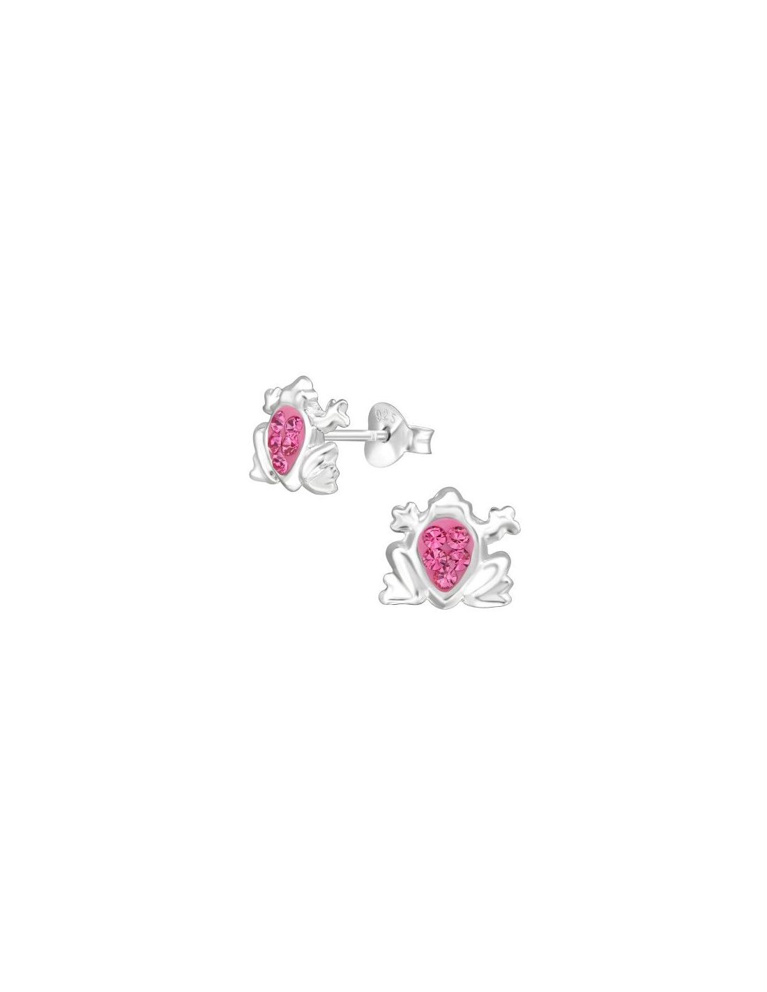 Aros para niñas Frog Rose 9 mm x 8 mm